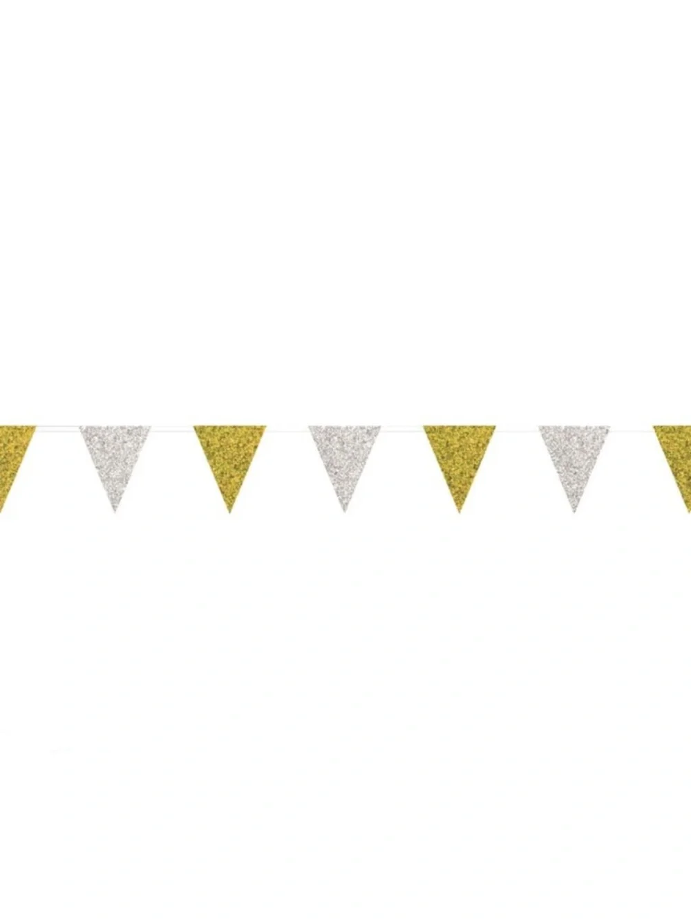 Silver & Gold Glitter Pennant Banner 9 Ft Party Decoration